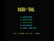 Rath-Tha for MSX - Main menu.