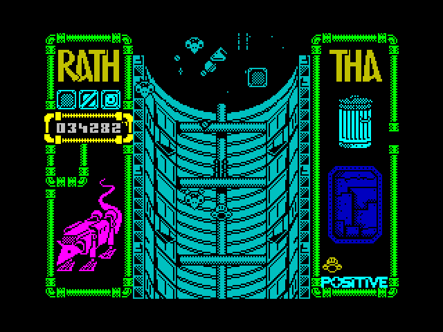 Rath-Tha ZX Spectrum Screenshot: End of level 2, straight ahead...