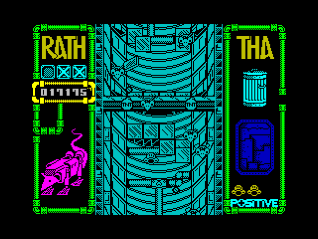 Rath-Tha ZX Spectrum Screenshot: Shoot the TNT to destroy the barrier.