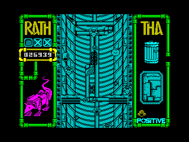 Rath-Tha ZX Spectrum Screenshot: Barrier destroyed, moving on!