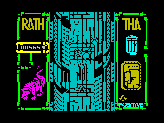Rath-Tha ZX Spectrum Screenshot: Blasting opponents...