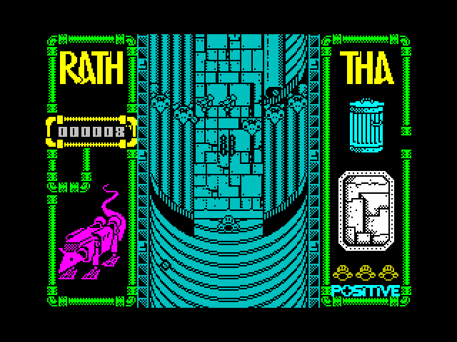 Rath-Tha ZX Spectrum Screenshot: Here comes the first wave of enemies...
