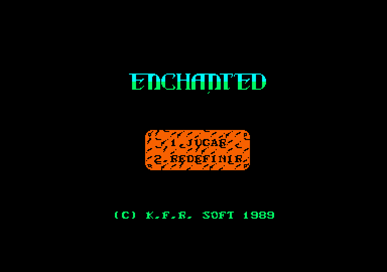 Enchanted Amstrad CPC Screenshot: Main menu.