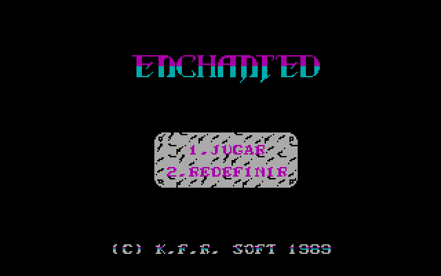 Enchanted IBM PC/Compatibles Screenshot: Main menu.