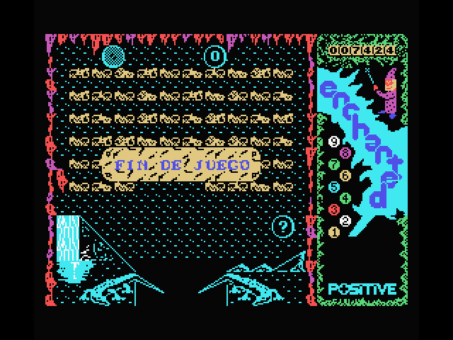Enchanted MSX Screenshot: Game over.
