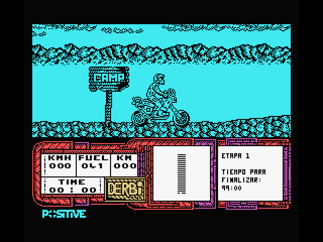 African Trail Simulator MSX Screenshot: Game start.