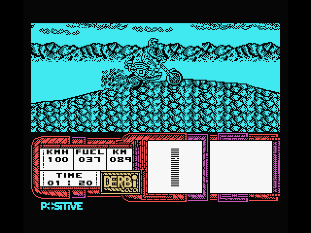 African Trail Simulator MSX Screenshot: At the top of another hill...
