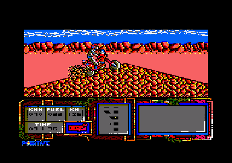 African Trail Simulator Amstrad CPC Screenshot: The race continues...