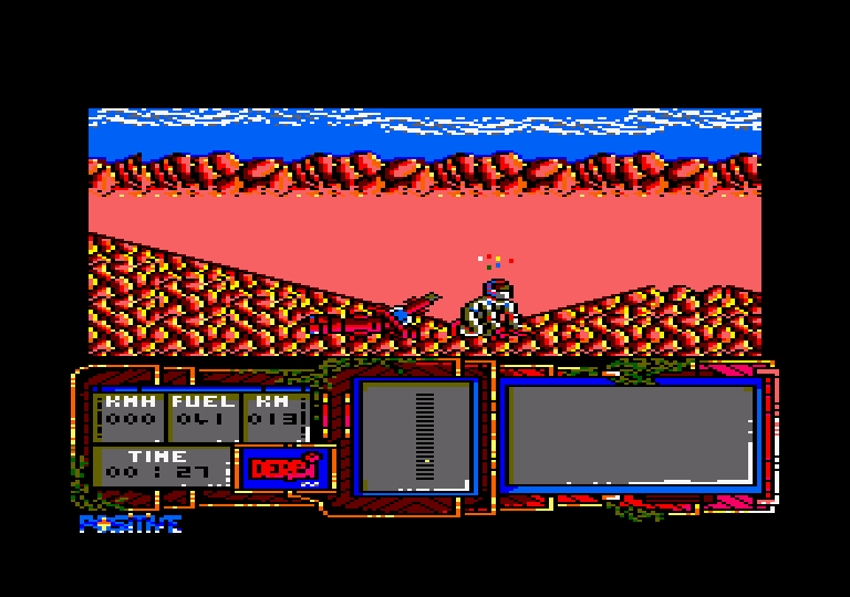 African Trail Simulator Amstrad CPC Screenshot: Oops, I crashed...