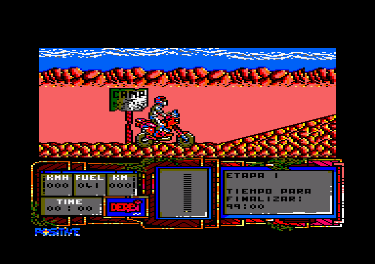 African Trail Simulator Amstrad CPC Screenshot: Game start.