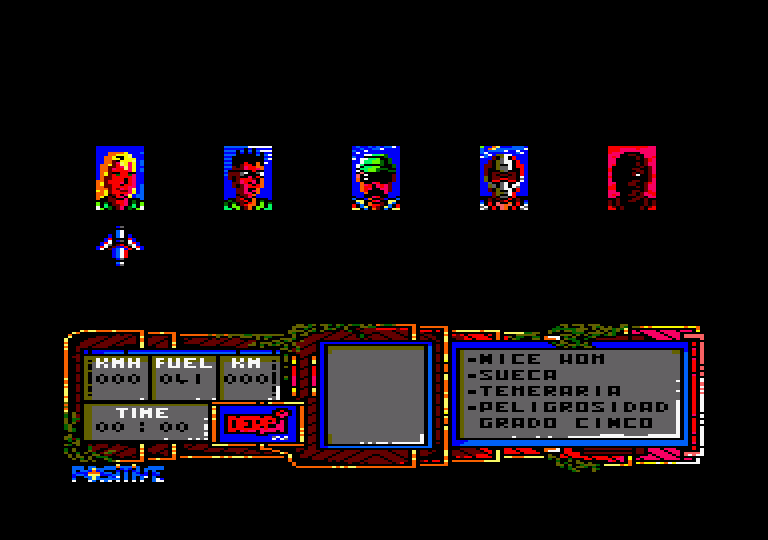 African Trail Simulator Amstrad CPC Screenshot: Select your opponent...
