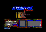 African Trail Simulator for Amstrad CPC - The  main menu.