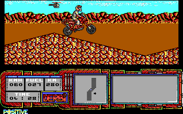 African Trail Simulator IBM PC/Compatibles Screenshot: Obstacle cleared, on to the next one...