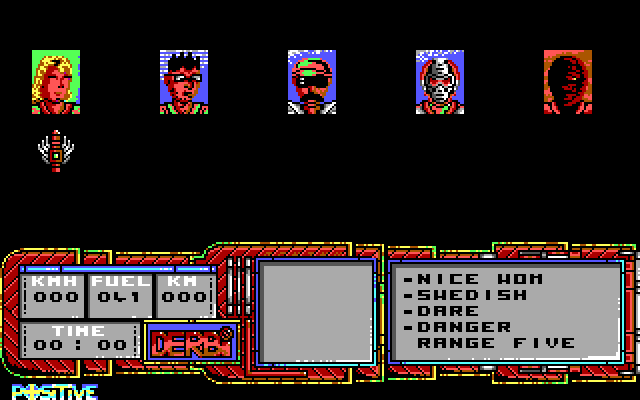 African Trail Simulator IBM PC/Compatibles Screenshot: Here are my opponents...