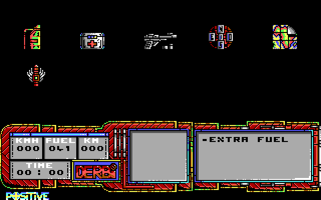 African Trail Simulator IBM PC/Compatibles Screenshot: The equipment menu.