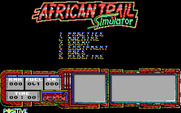 African Trail Simulator for IBM PC/Compatibles - The main menu.