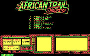 African Trail Simulator for IBM PC/Compatibles - The main menu.