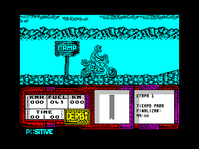 African Trail Simulator ZX Spectrum Screenshot: Game start.