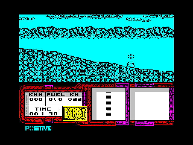 African Trail Simulator ZX Spectrum Screenshot: Oops, I crashed already...