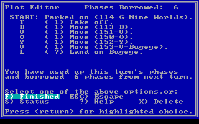 Star Saga: One - Beyond the Boundary IBM PC/Compatibles Screenshot: I used up this turn's phases and then some...