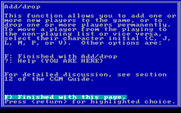 Star Saga: One - Beyond the Boundary for IBM PC/Compatibles - Help screen for character selection.