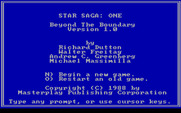 Star Saga: One - Beyond the Boundary for IBM PC/Compatibles - Title screen.