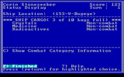 Star Saga: One - Beyond the Boundary for IBM PC/Compatibles - Status screen.