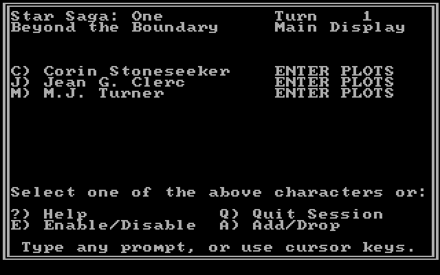Star Saga: One - Beyond the Boundary IBM PC/Compatibles Screenshot: Game start.