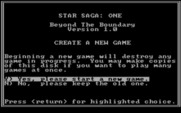 Star Saga: One - Beyond the Boundary for IBM PC/Compatibles - Are you sure you want to begin a new game?