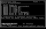 Star Saga: One - Beyond the Boundary for IBM PC/Compatibles - Character log.