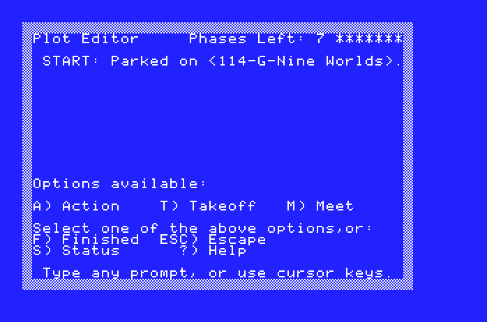 Star Saga: One - Beyond the Boundary Apple IIgs Screenshot: Select an option.