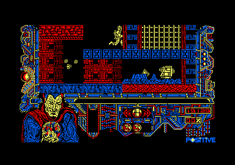 Amo del Mundo Amstrad CPC Screenshot: Running along one of the upper platforms...