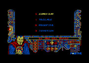 Amo del Mundo for Amstrad CPC - The main menu.