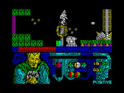 Amo del Mundo for ZX Spectrum - Jumping through a dangerous area...