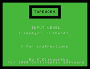 Tapeworm for Memotech MTX - Title screen.