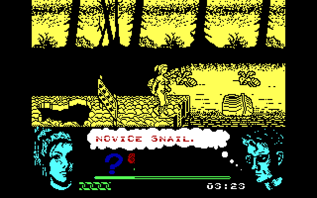 Omega Dimension IBM PC/Compatibles Screenshot: Giant bees attack!