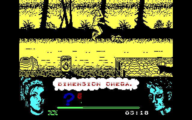 Omega Dimension IBM PC/Compatibles Screenshot: Jumping to the next platform...
