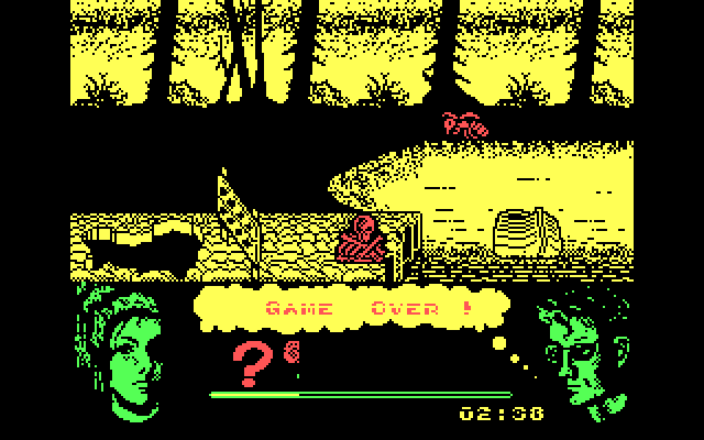 Omega Dimension IBM PC/Compatibles Screenshot: Game over.