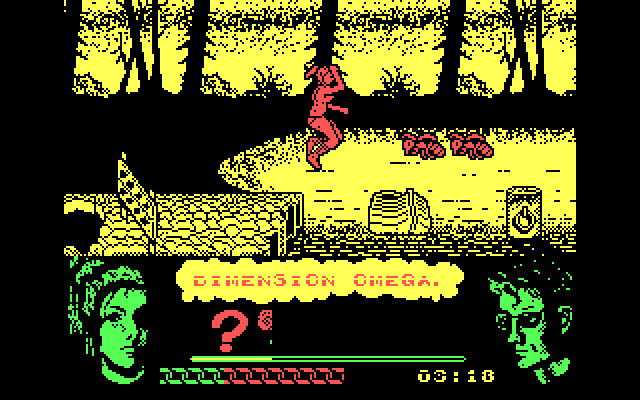 Omega Dimension IBM PC/Compatibles Screenshot: Giant bees attacking...