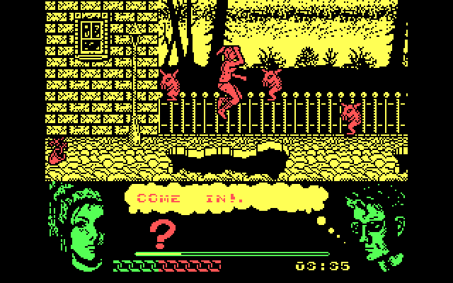 Omega Dimension IBM PC/Compatibles Screenshot: Jumping over a gap...