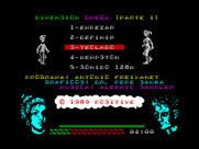 Omega Dimension for ZX Spectrum - The main menu.