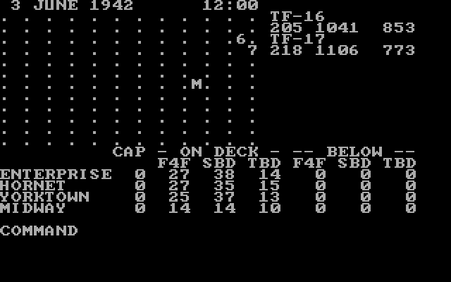 Midway Campaign IBM PC/Compatibles Screenshot: Starting a new game.