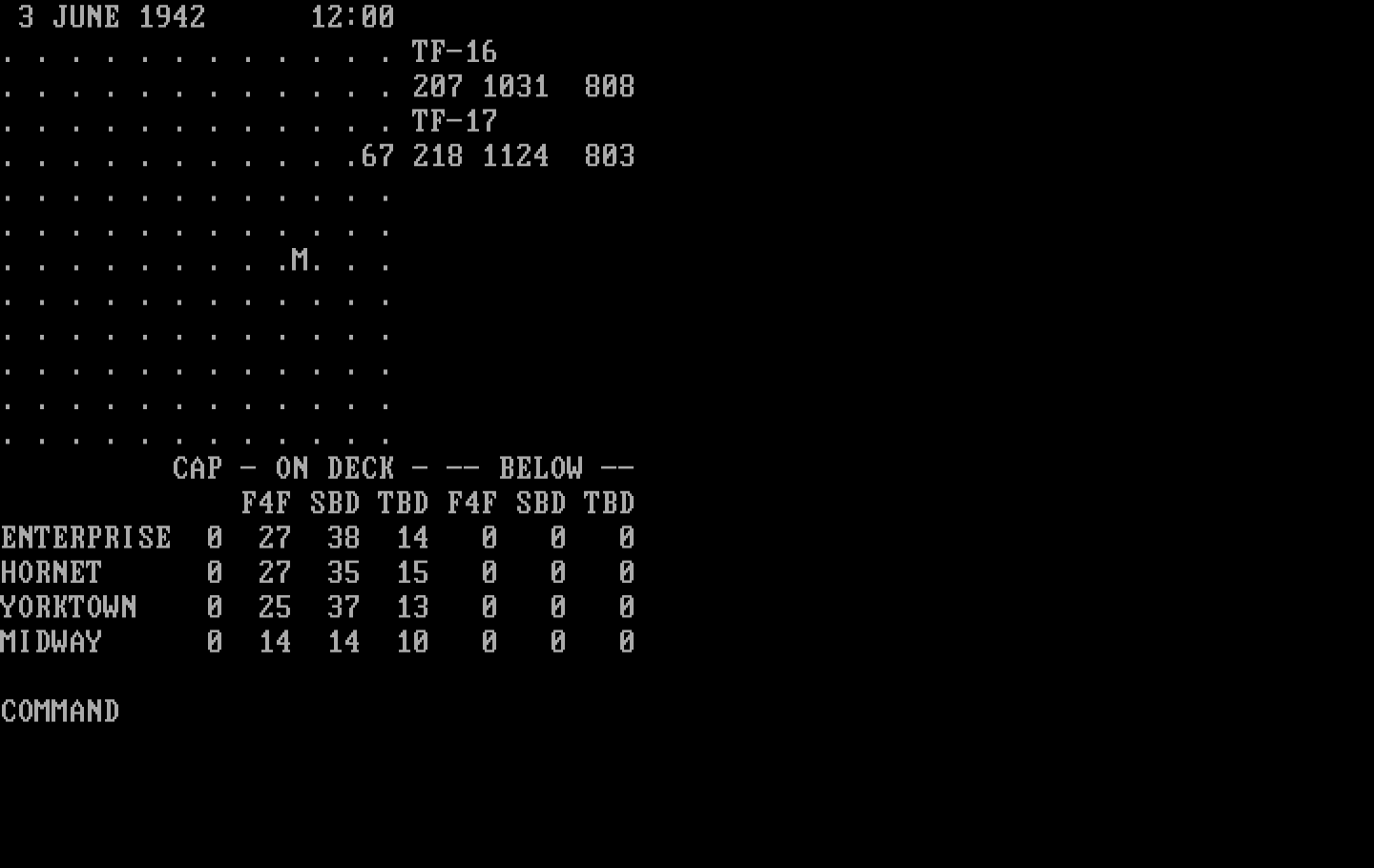 Midway Campaign IBM PC/Compatibles Screenshot: Starting a new game