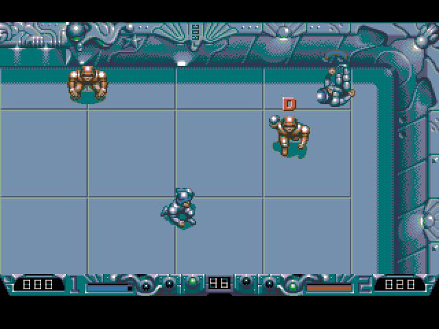 Speedball 2: Brutal Deluxe Sega Genesis / Mega Drive Screenshot: In the upper right corner of the playfield.