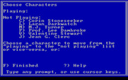 Star Saga: Two - The Clathran Menace for IBM PC/Compatibles - Select characters for a new game.