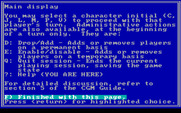 Star Saga: Two - The Clathran Menace for IBM PC/Compatibles - Main display help screen.