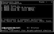 Star Saga: Two - The Clathran Menace for IBM PC/Compatibles - Character log.