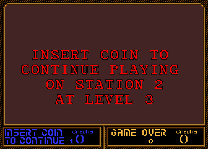 Vindicators Part II Arcade Screenshot: Game over.