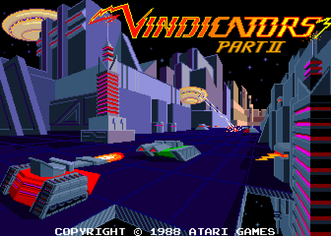 Vindicators Part II Arcade Screenshot: Title screen.
