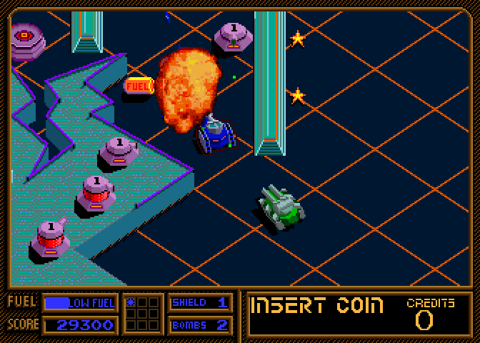 Vindicators Part II Arcade Screenshot: Blasting my way through here...